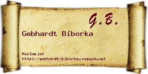 Gebhardt Bíborka névjegykártya
